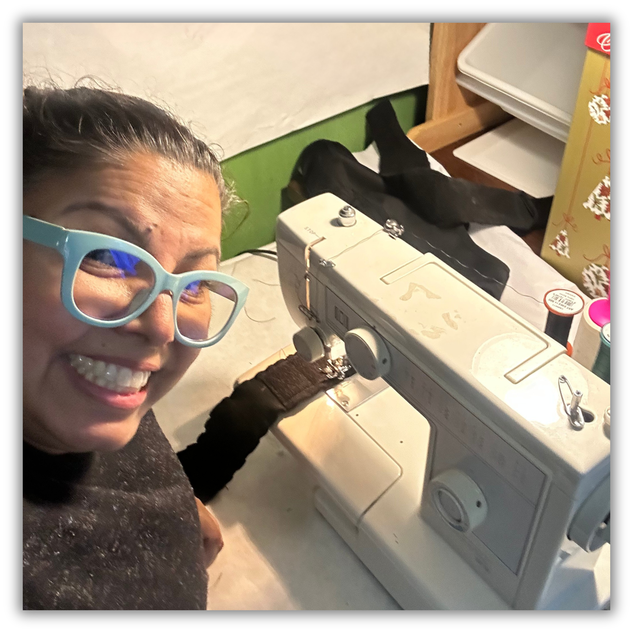 Founder of Lucky & Loyal hand-crafting a brace
